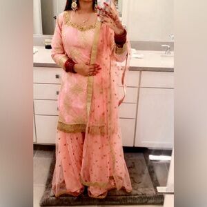 Indian Pakistani Pink Sharara Suit